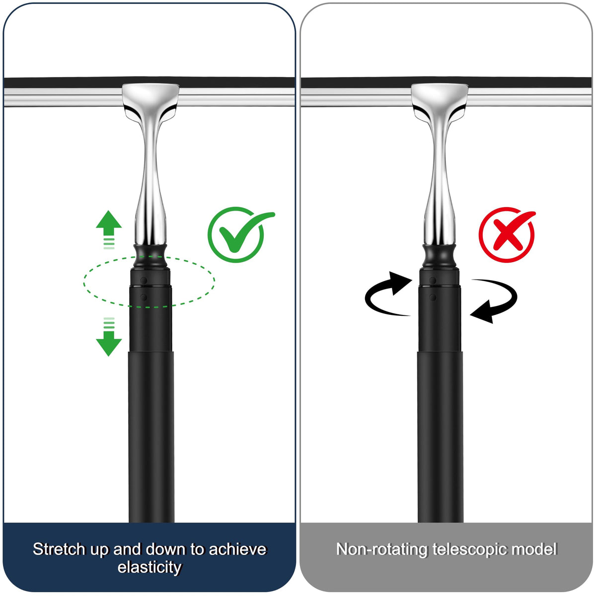 12-51’’ Telescopic Window Squeegee for High Windows, 2-in-1 Window Cleaning Kit with Extra Silicone Blade & Hook