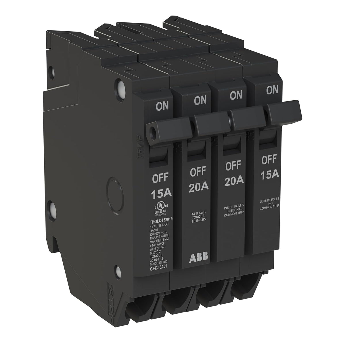 ABB Q-Line THQLQ152015 • Quad Circuit Breaker • 120/240 VAC