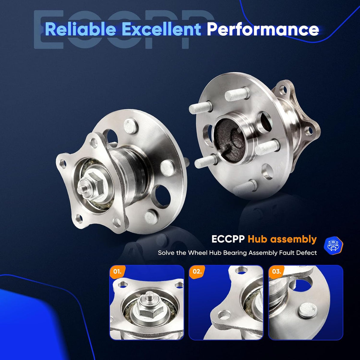 ECCPP 2-Piece 512311 Wheel Hub Bearing for Toyota Camry 1992-2001