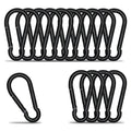 Carabiner Clip Hook, 3.15 inch 15 pcs Black Heavy Duty Spring Snap Hook Key Chain, Carabiners Clips for Outdoor