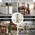 36" Vertical Paper Roll Dispenser, Butcher Paper Roll Rack & Cutter, Wheels