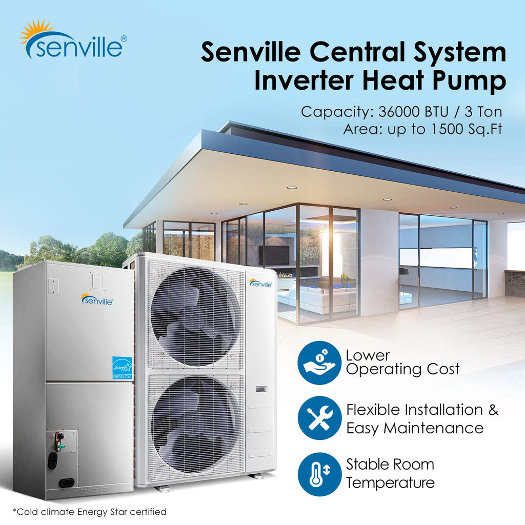 Central Air Conditioning System, Heat Pump, Inverter, 3 Ton
