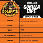 6003001 Tough & Wide Duct Tape, 30yd, Black