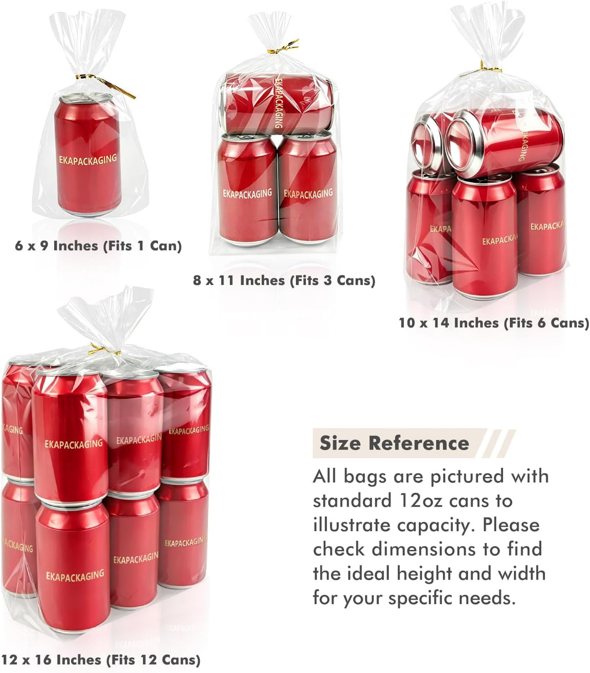 Clear 12x16Inches 50Pcs Twist Ties Flat Bottom Gusset Cellophane Bags Candy Party Favor Gift Mugs Treats Cookie