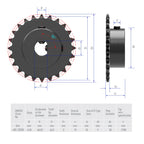 FOCMKEAS 20 Tooth Roller Chain Sprocket, 25 Chain, 10x9mm D Bore