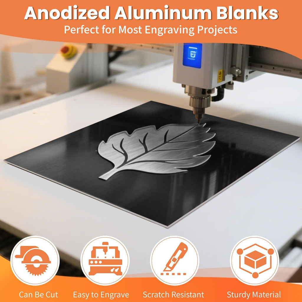 6 Pcs 7 x 5 inch Anodized Aluminum Sheet Set, Metal Blanks for Laser Engraving, Engraving Plates for Crafting