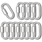 1.48IN Quick Link,Heavy Duty Locking Carabiner (12PCS,Silver)
