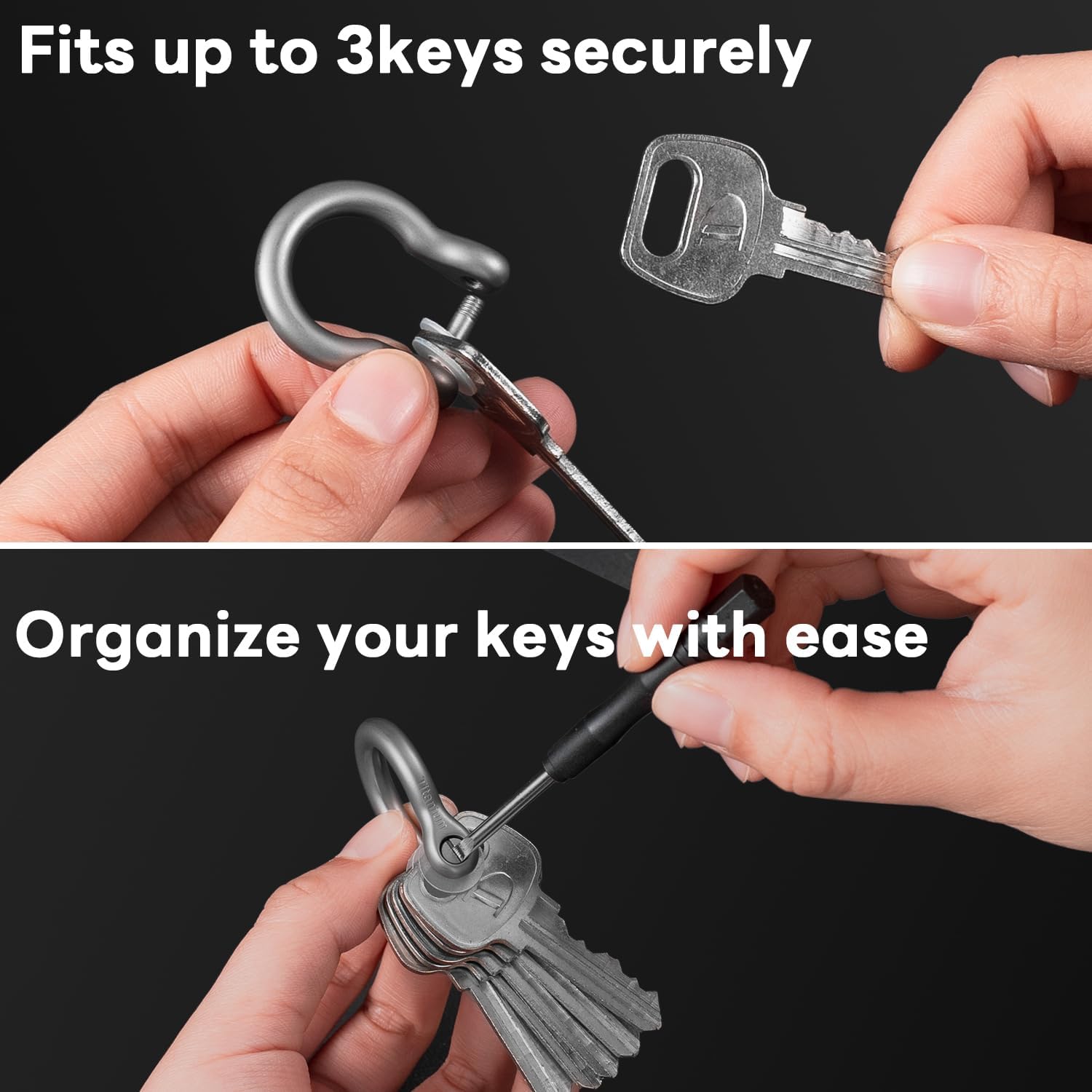 Titanium Key Organizer, Small D Ring Keychain