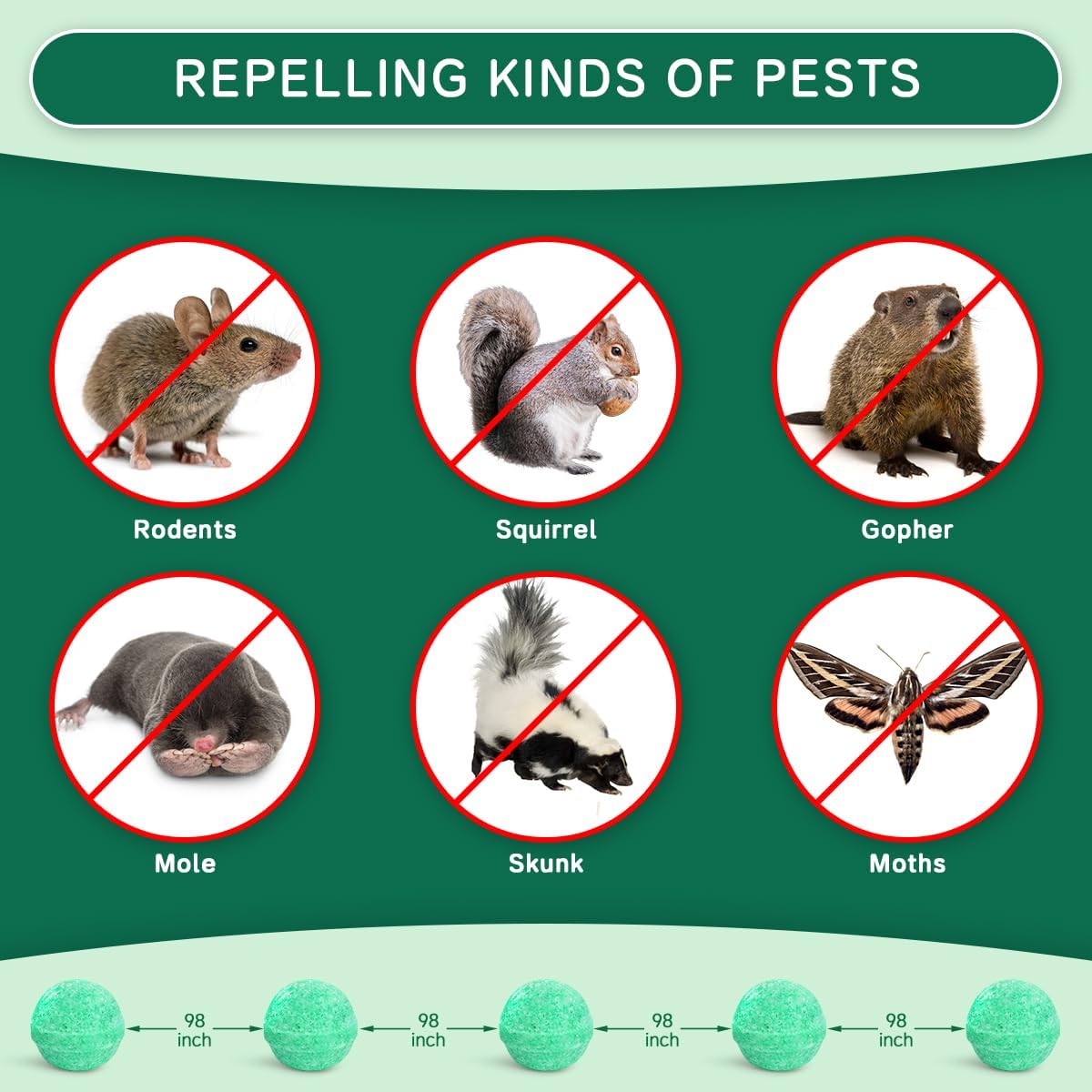 Moth Balls for Outdoor Use, Peppermint Rodent Repellent Balls 14 Pack | rodent repellent tablets moth balls for