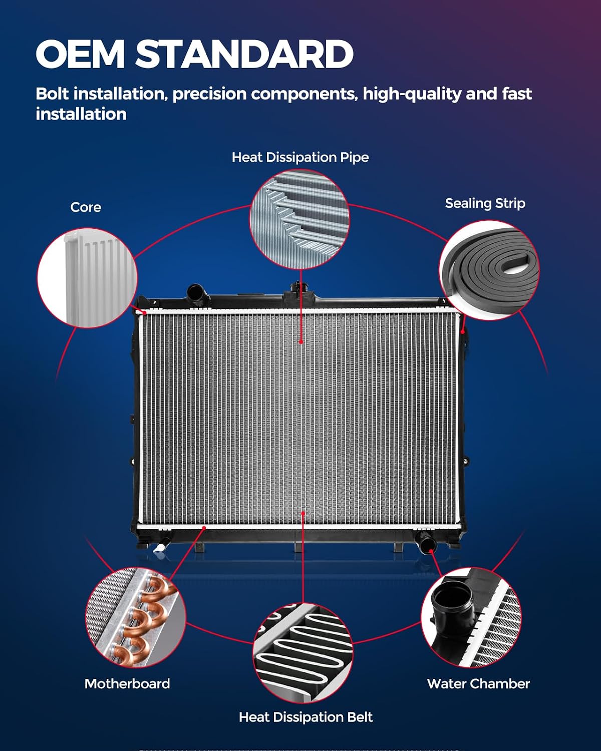 KAX CU13412 Engine Cooling Radiator, Compatible with 2014-2016 Elantra