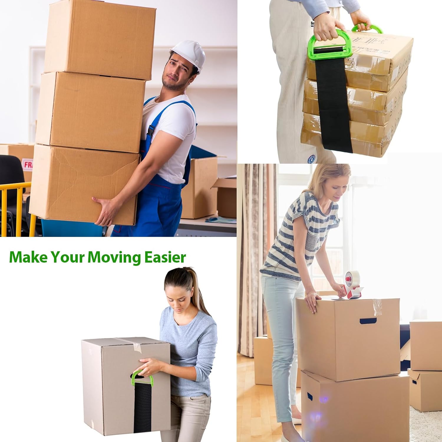 Adjustable Moving Straps, 2Pack 1-Person Handle Moving Lifting Straps for Moving Refrigerator,Furniture, Boxes