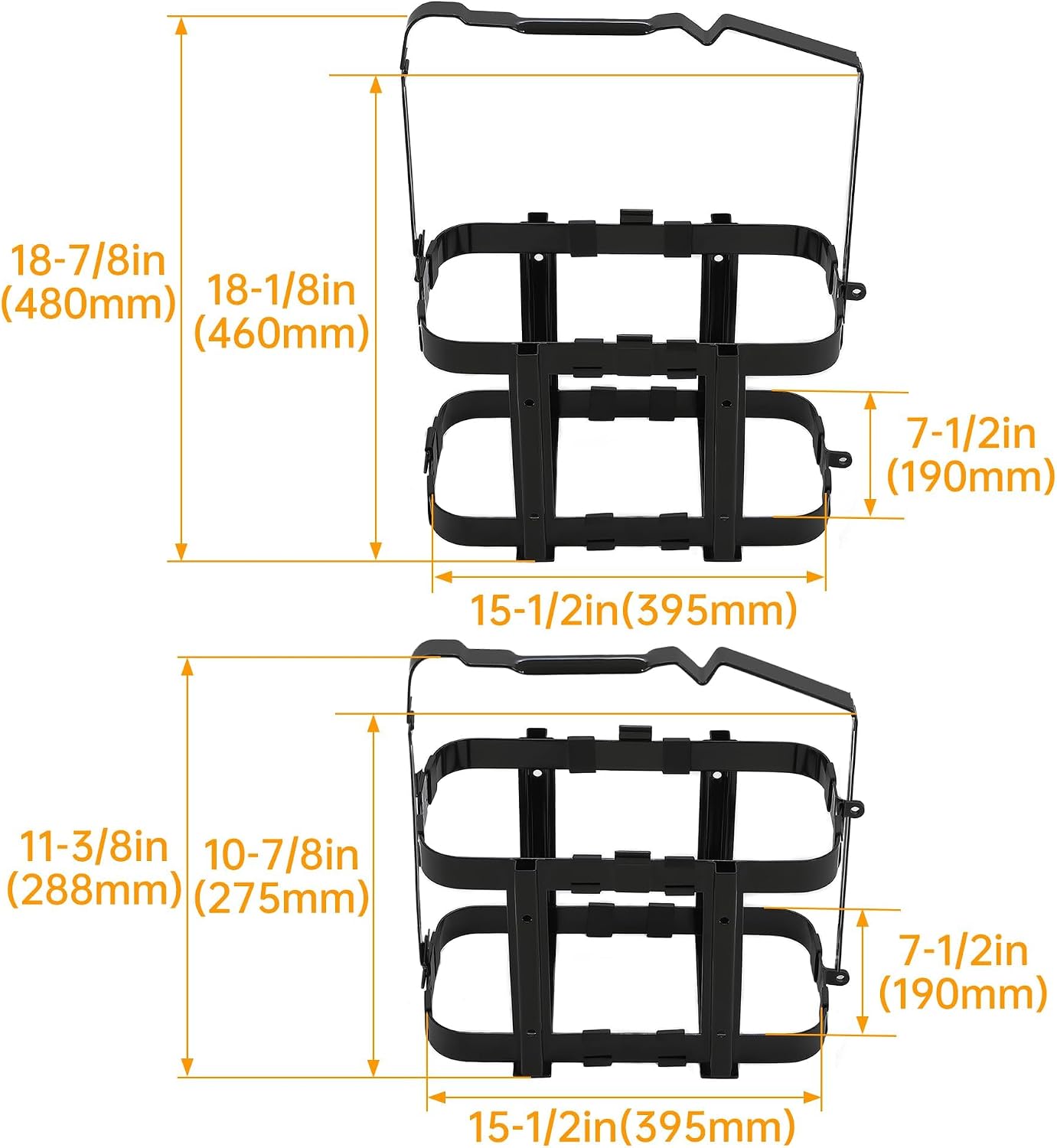 Gas Can Holder for 5 Gallon Steel Jerry Can Fuel Tank Can Holder | Petrol Diesel Storage Can Holder Black