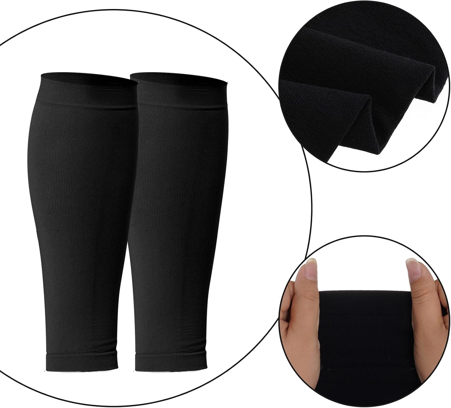 4 Pairs Calf Compression Sleeves for Men and Women Leg Sleeves Footless Compression Socks for Running Cycling Sports