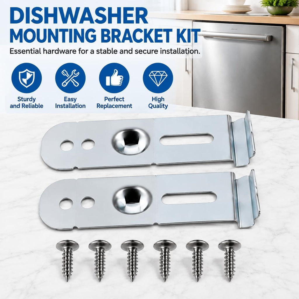 2Pcs Dishwasher Bracket for Samsung DW80K7050 2016-2019,Metal Mount