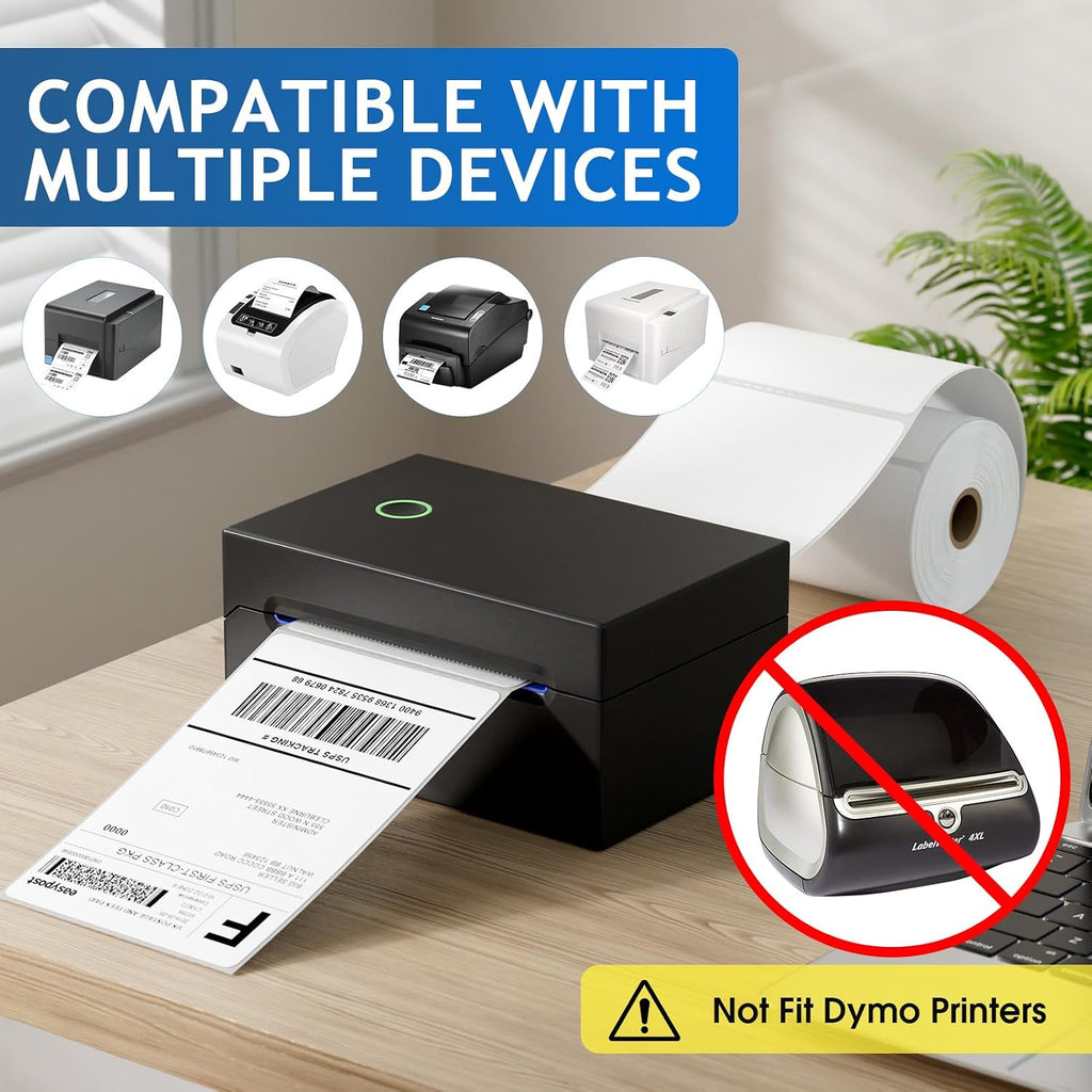 4" x 6" Direct Thermal Labels, 4000 Pcs/16 Rolls | Perforated White Mailing Shipping Package Labels, Commercial
