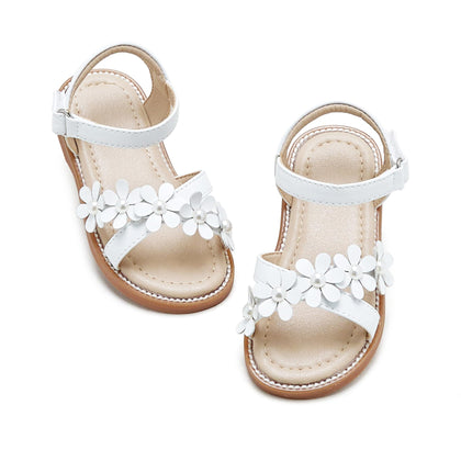 Toddler Little Flower Girl Sandals Princess Dress Shoe White 7