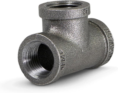 SUPPLYGIANT CNUF0056 High Pressure Black Malleable Tee Fitting with Female Threaded Connections, 3/4"
