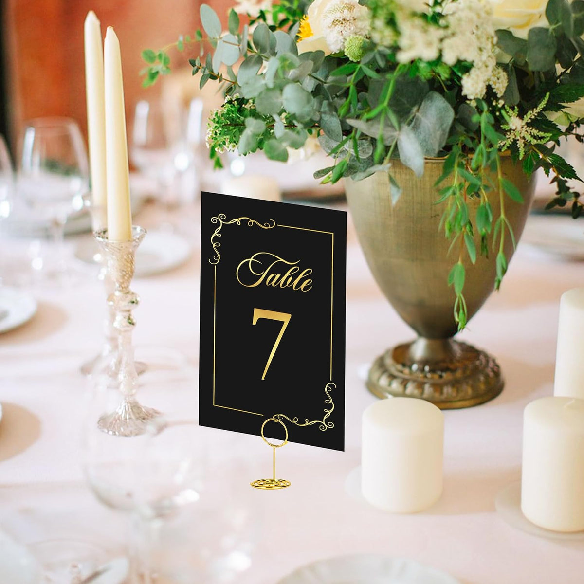 21 Sets Wedding Table Number 1-20 and Head with Holders, 4" X 6"