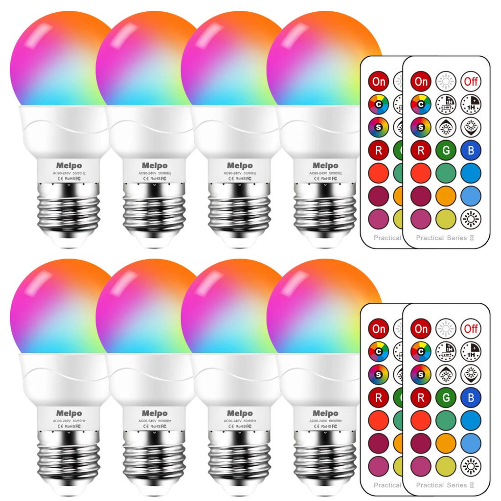 LED Color Changing Light Bulb with Remote Control, 5W 40W Equivalent, 500LM