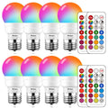 LED Color Changing Light Bulb with Remote Control, 5W 40W Equivalent, 500LM
