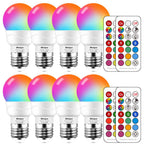 LED Color Changing Light Bulb with Remote Control, 5W 40W Equivalent, 500LM