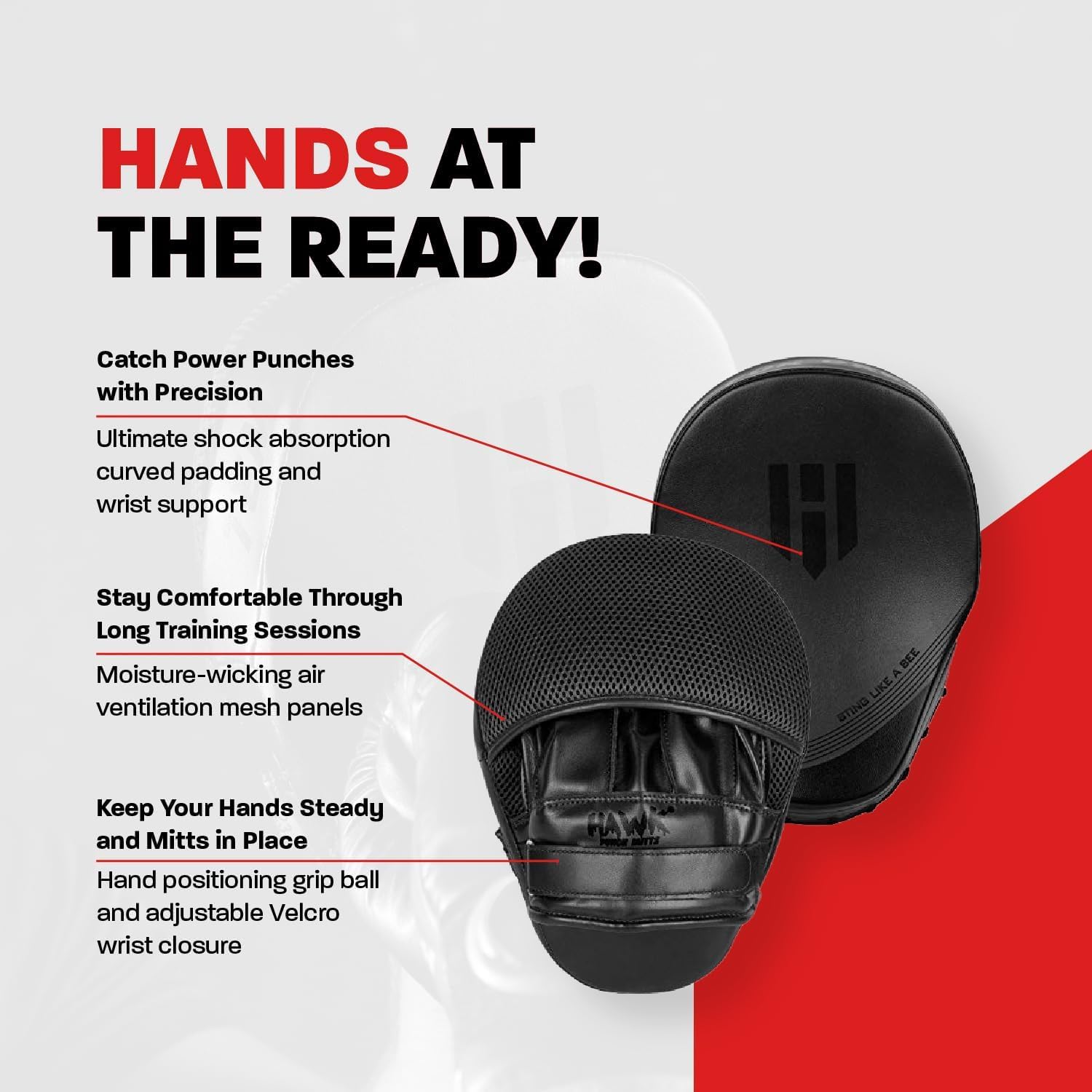 Punching Mitts for Men, Women, and Kids, Leather Focus Mitts for Martial Arts and Boxing Training
