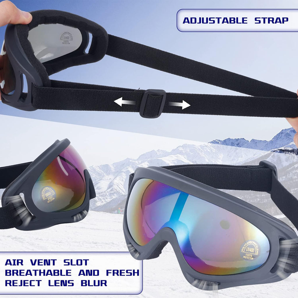 2-Pack Kids Ski Goggles, Snowboard Goggles for Adult Youth Teens Boys & Girls, Winter Snow Sports Goggles