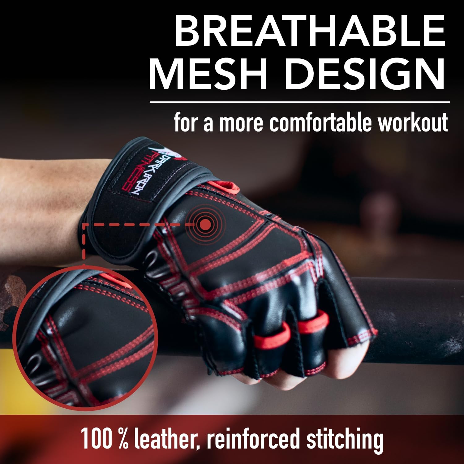Genuine Leather Gym Gloves for Men Women, Wrist Wrap Support Workout Gloves for Weight Lifting Crossfit Deadlift