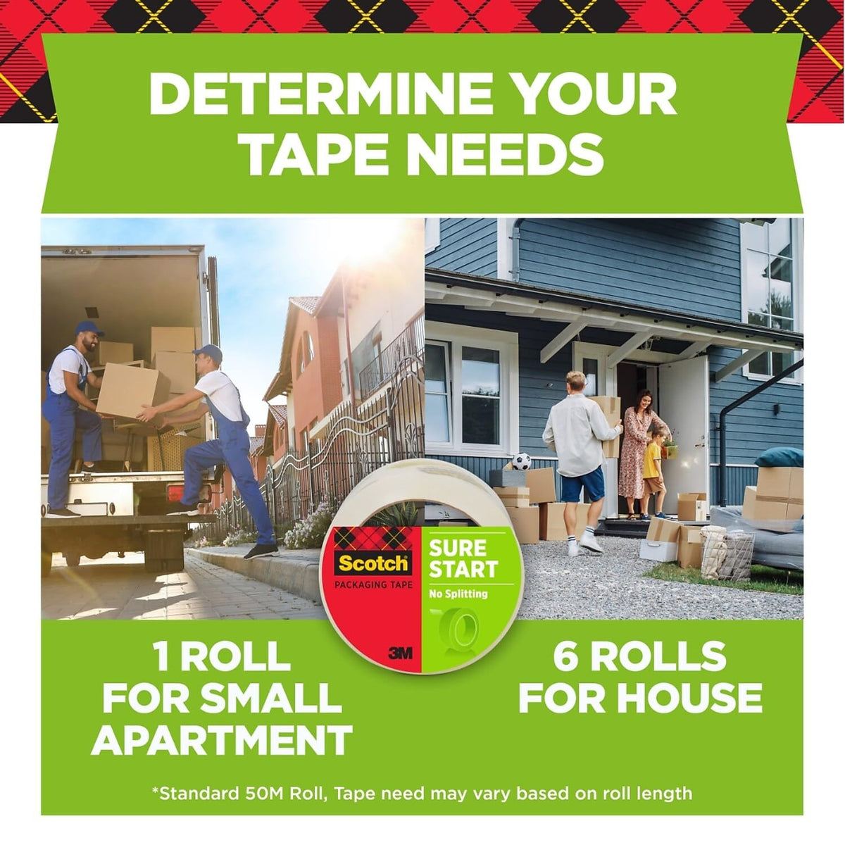 Packing Tape, 1.88" x 43.7 yds., Clear, 6/Pack (3450-40-6)