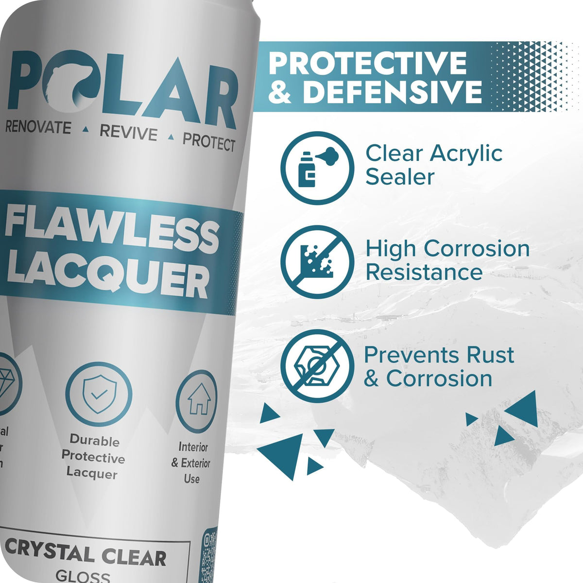 Polar Flawless Lacquer Spray - Clear Coat Spray Paint - Gloss - 4x400ml