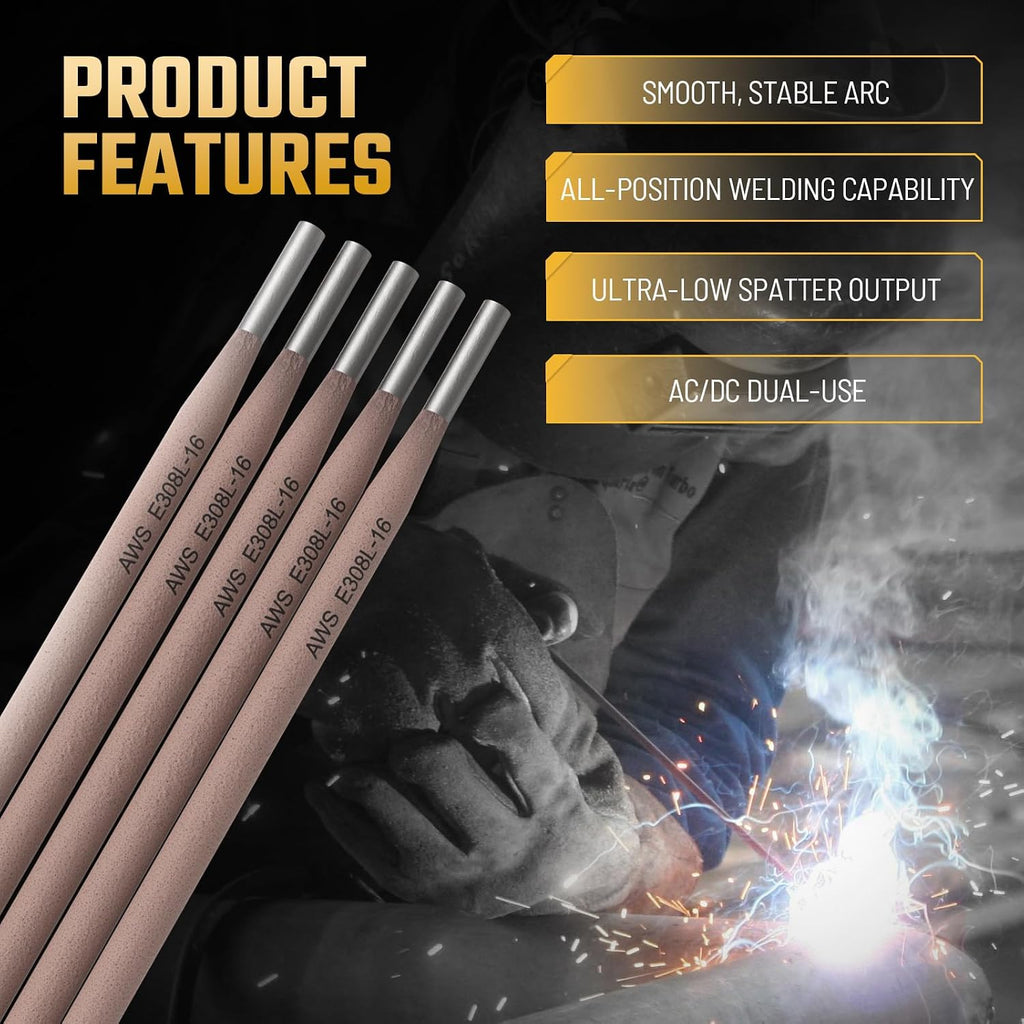 TOOLIOM E308L-16 Welding Rod Stainless Steel Stick Electrode 1/8", 5LB