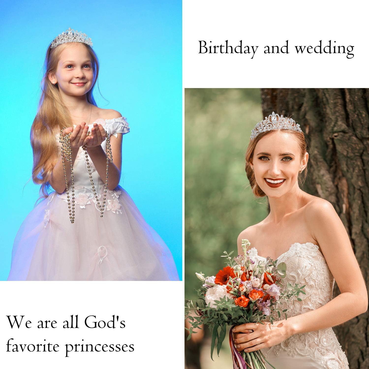 Tiara for Women Silver, Happy Birthday Queen Tiara, Crown for Girls with Birthday Girl Sash, Crowns for Women with