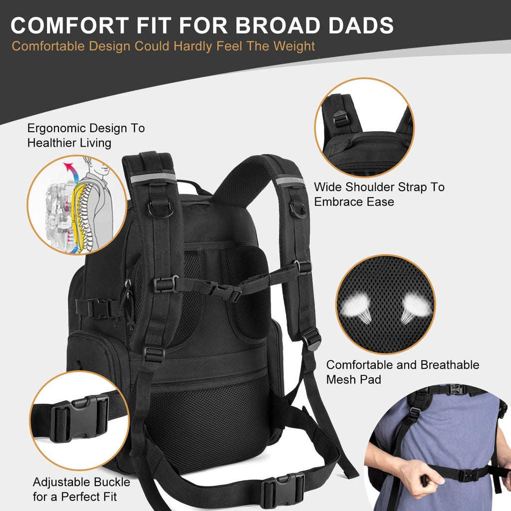 Military Diaper Bag for Dad: Tactical Design with Changing Pad & Daddy Patches - Pride Solution for Veteran Fathers