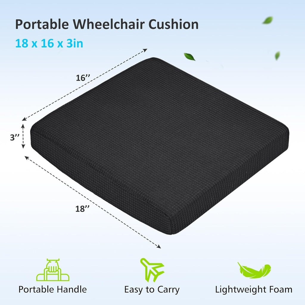 Washable Wheelchair Seat Cushions–Easy Maintenance Wheelchair Cushion That Reduces Caregiver Workload–Patented