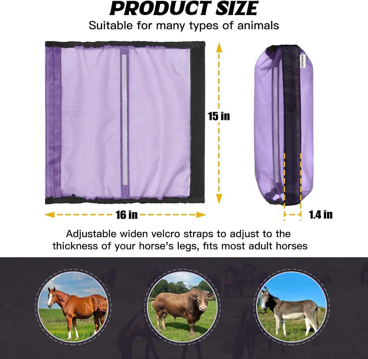 Fly Boots for Horses, Non-Slip Breathable Horse Fly Boots,Extra Tough Mesh Horse Fly Leggings Prevents Flies and