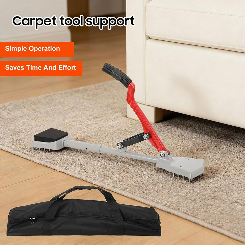 Kneeless Carpet Stretcher Tool - Professional Carpet Stretcher Knee Kicker (80cm) With Soft Rubber Handle & Grippers
