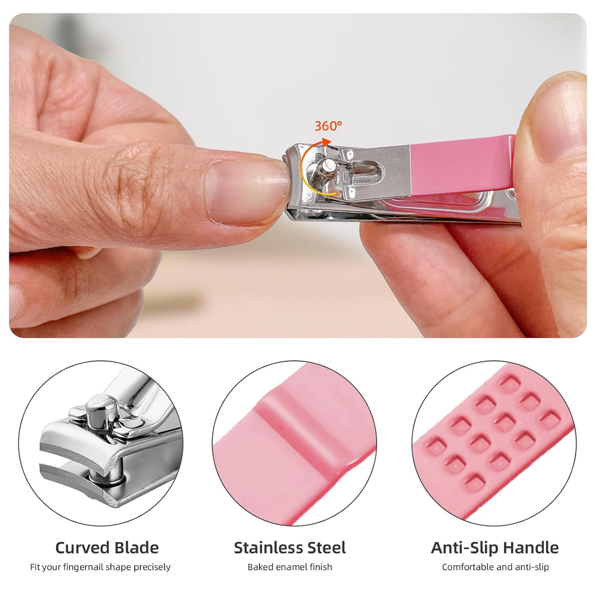 10 in 1 Manicure kit for Women Professional Pink Nail kit, Fingernail and Toenail Clipper Cutters and Personal