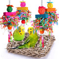 Parakeet Toys Bird Toys Conure Toys Birdcage Stands Bird Foraging Wall Seagrass Woven Hammock Swing Mat for