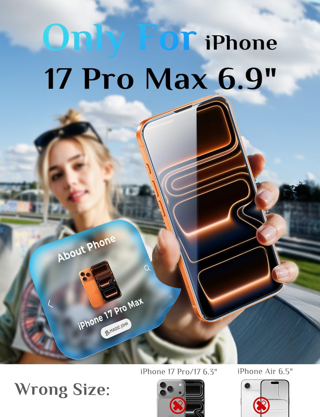 2 Pack for iPhone 17 Pro Max 6.9 inch Tempered Glass Screen Protector, Auto Dust-Elimination, Bubble Free, HD Clear