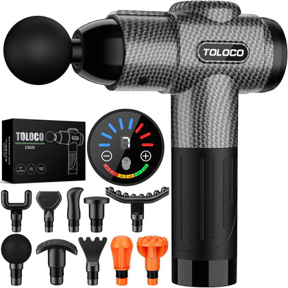 Massage Gun, Deep Tissue Back Massage for Athletes for Pain Relief, Percussion Massager with 10 Massages Heads &