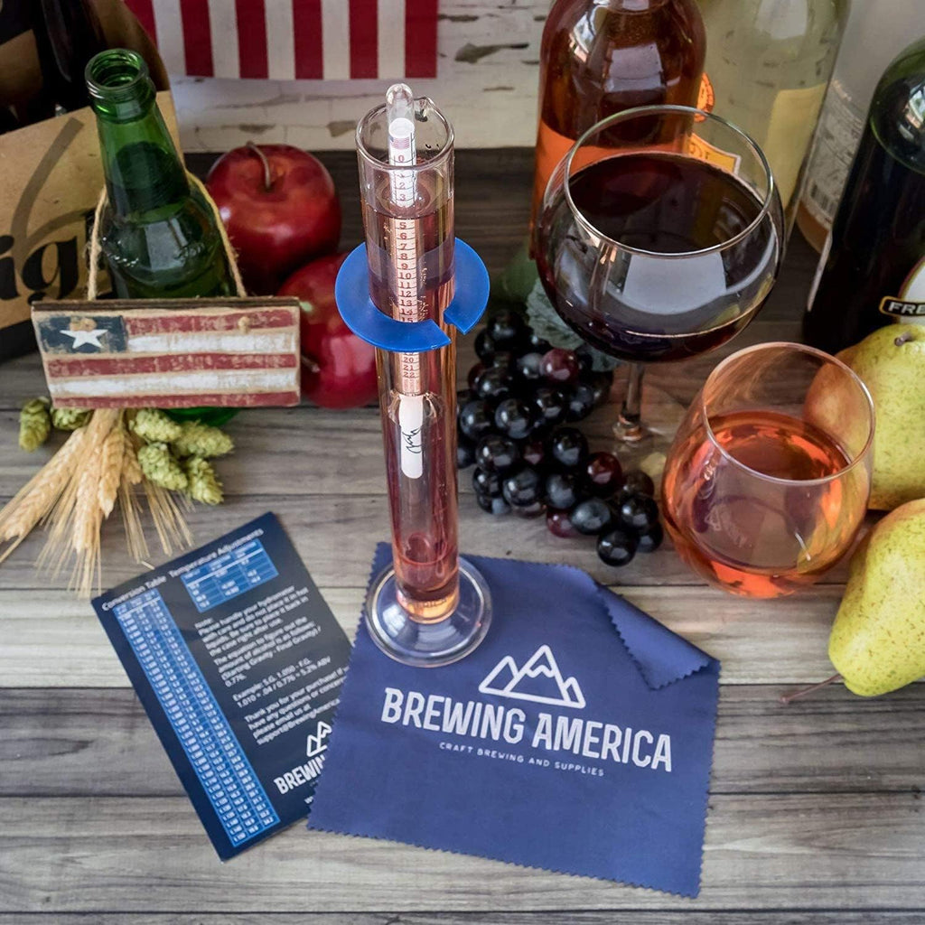 Brewing Hydrometer Alcohol Tester Kit: USA-Made Beer & Wine American-Made Specific Gravity ABV Test Pro Series