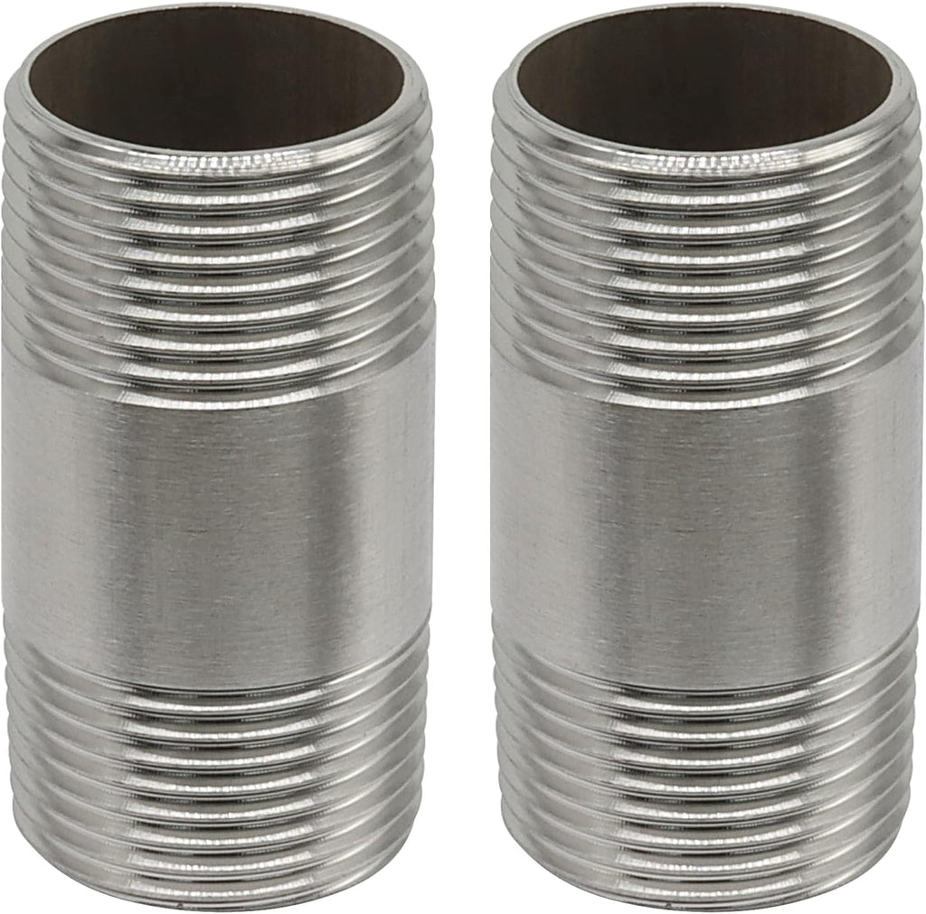2" Stainless Steel Nipple Pipe Fitting, 3/4" NPT, 2 Pcs