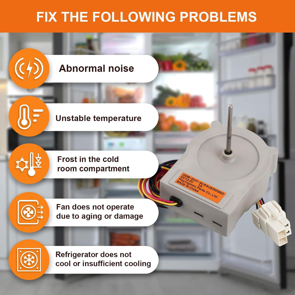 EAU63923603 Refrigerator Evaporator Fan Motor Assembly Compatible with LG