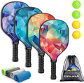 Pickleball Paddles, Lightweight Pickleball Paddles Set of 4, 4 Pickleball Balls, 4 Cooling Towels& Bag, Premium