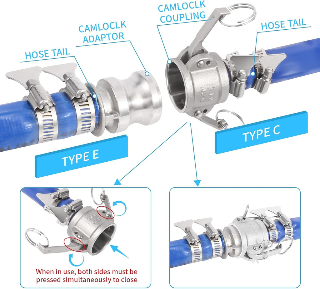 1-1/2"（2pcs）Cam and Groove Hose Fitting（Type C）DN40