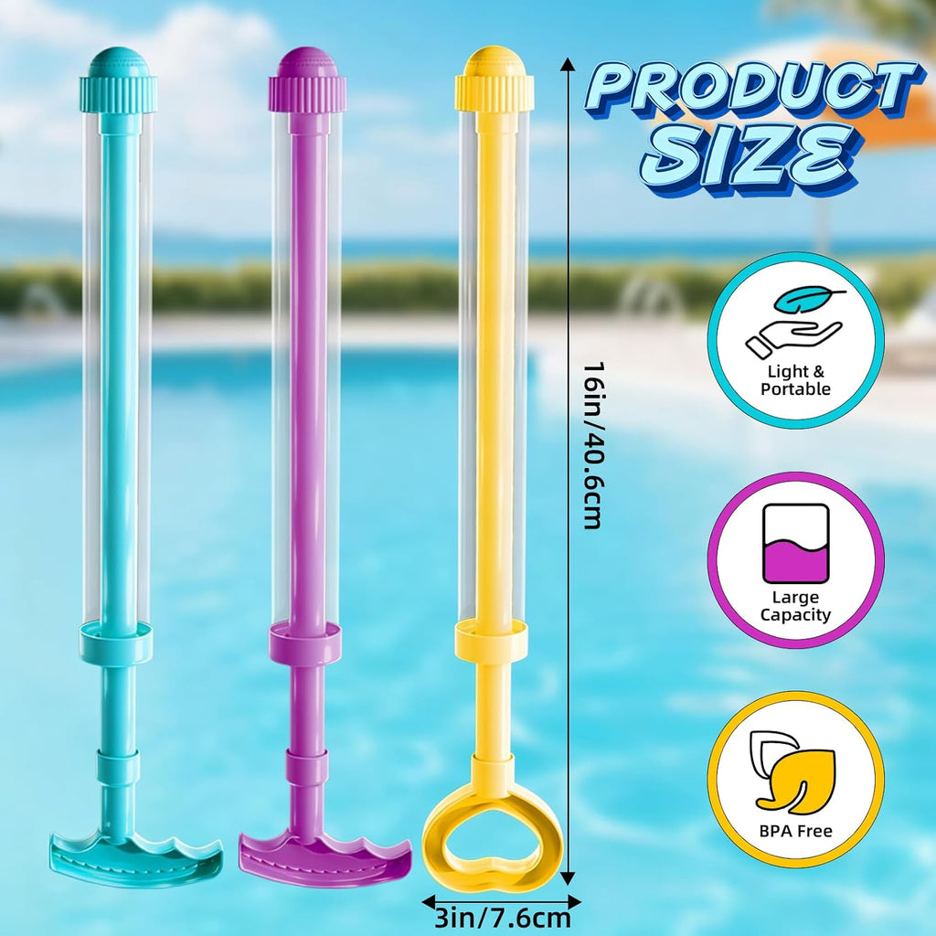 Water Spray Gun Fireworks 4 Pack, Firework Pattern Squirt Water Blaster with Pull Pump Action, Summer Pool Beach