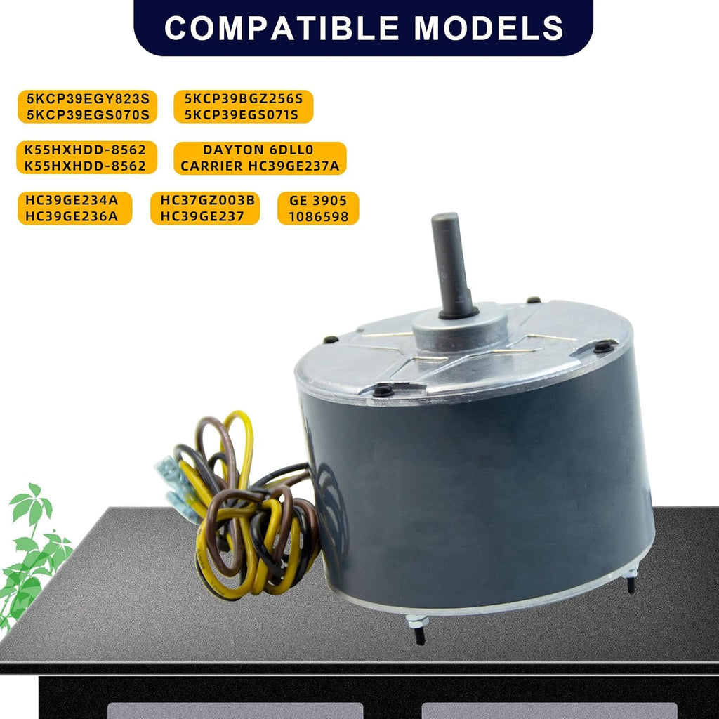 5KCP39EGS070S 1/4 HP Condenser Fan Motor,1100 RPM, 48 Frame, 208-230V | Seahee Replacement Compatible with GE3905