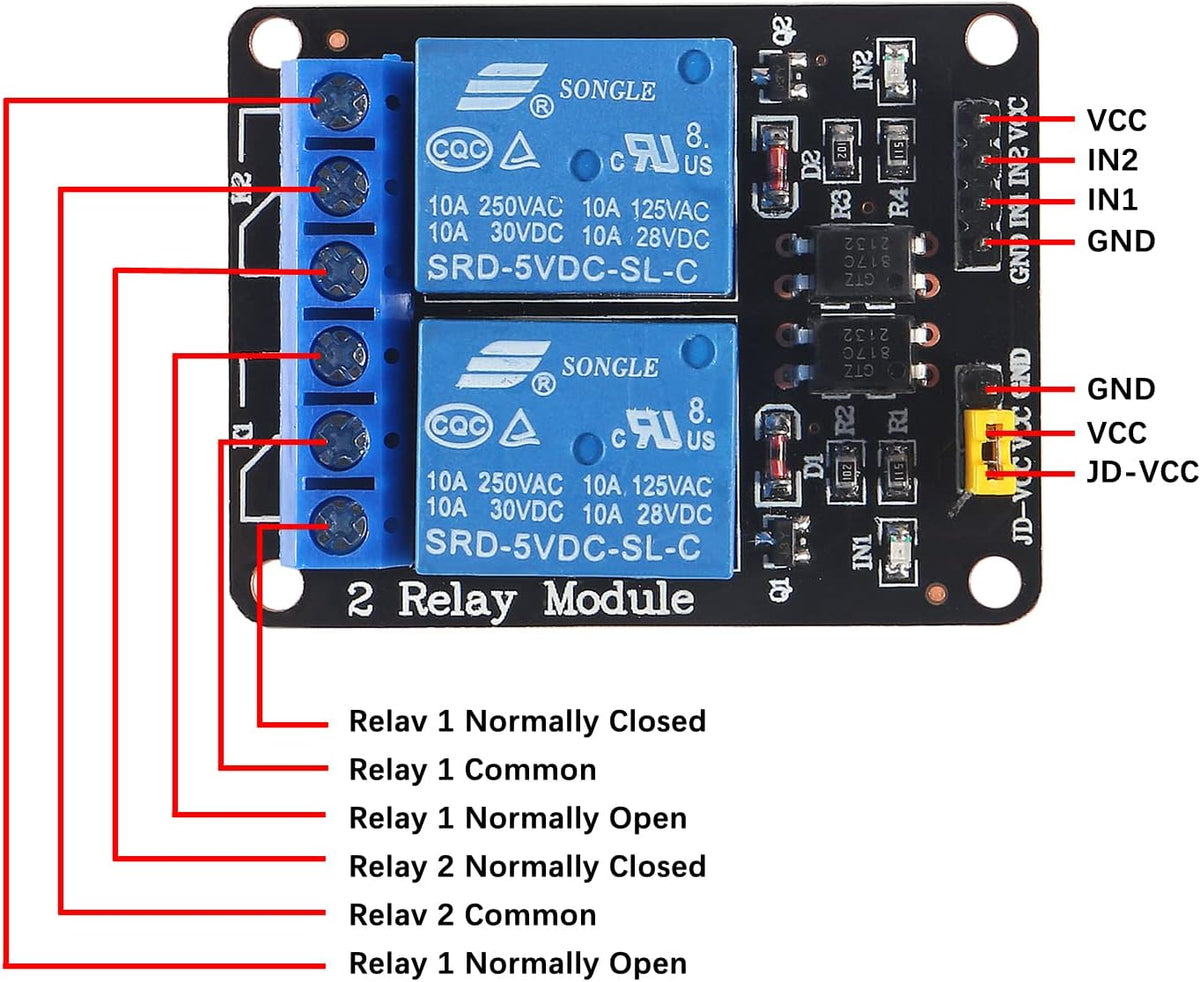 5pcs 5V 2 Channel 5V Relay Module with Optocoupler Low Level Trigger Expansion Board Compatible with R3 MEGA 2560 1280 DSP ARM PIC AVR STM32 Raspberry Pi
