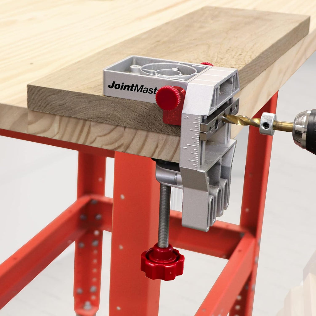 1334 Joint Master – Self-Clamping Aluminum Doweling Jig. Creates Edge, Corner, and Surface Joints. Includes Centering