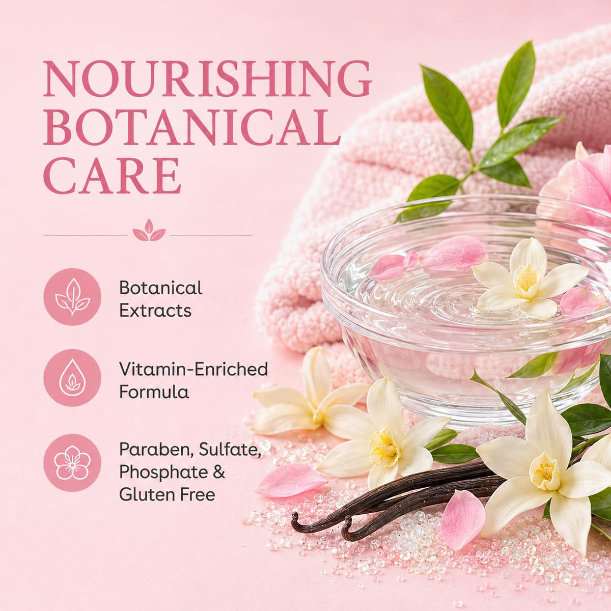 Botanicals Body Wash, 128oz, Vanilla Sugar Bliss